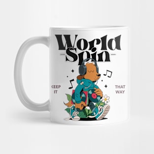 World spin: music record album Mug